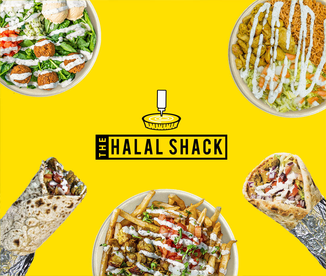 The Halal Shack Logo and Menu Items