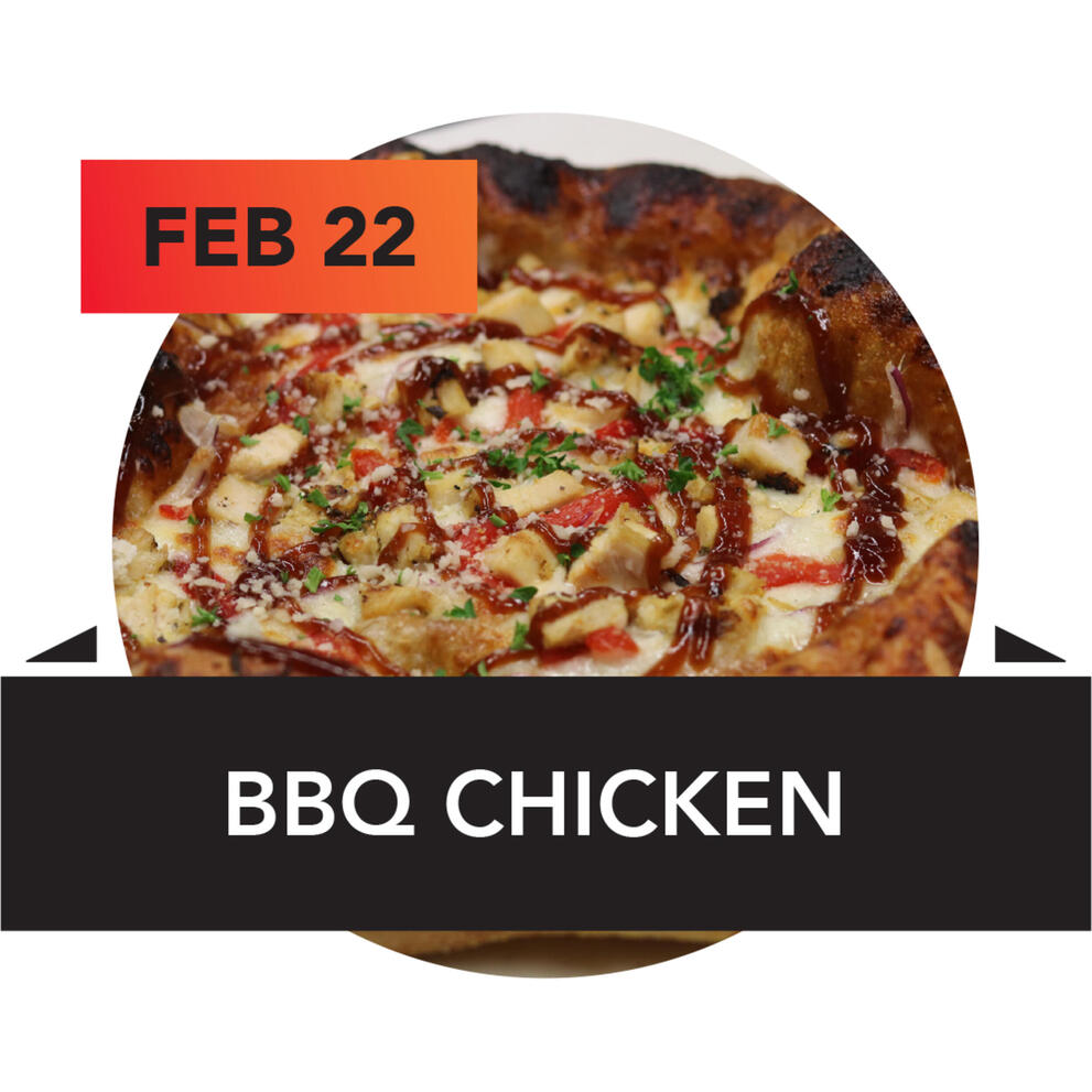 Stone Fired Thursdays pizza flavor of the month, BBQ chicken