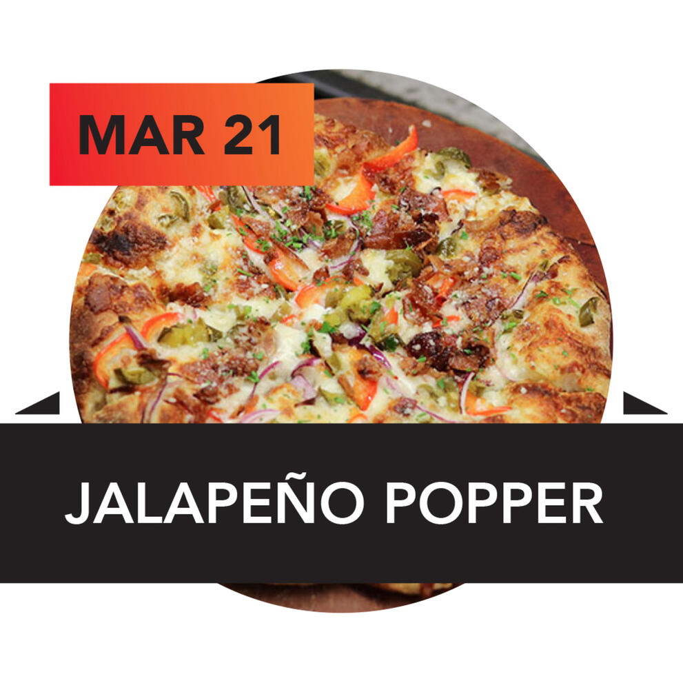 Stone Fired Thursdays pizza flavor of the month, jalapeño popper