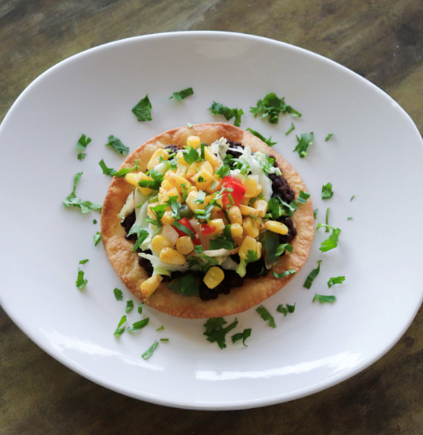 vegan lentil tostada