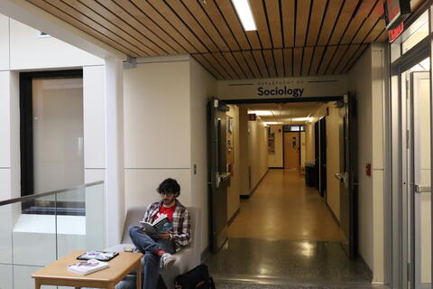 Student studying in the Department of Sociology (image credit: Madelyn Engel)