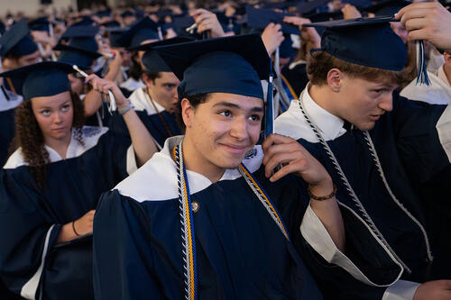 students at commencement