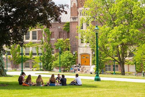 students outside Sturges