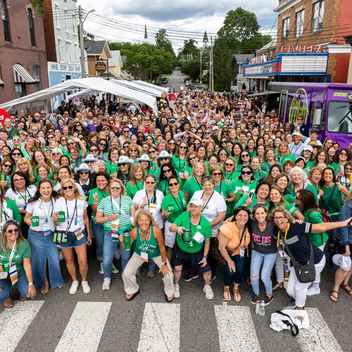 Group Photo of Reunion Attendees at the Block Party