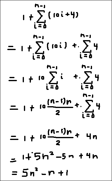 [Simplifying Sum of 10i-4, Plus 1]