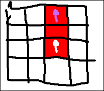 [A Robot that Has Painted 3 Tiles Red]