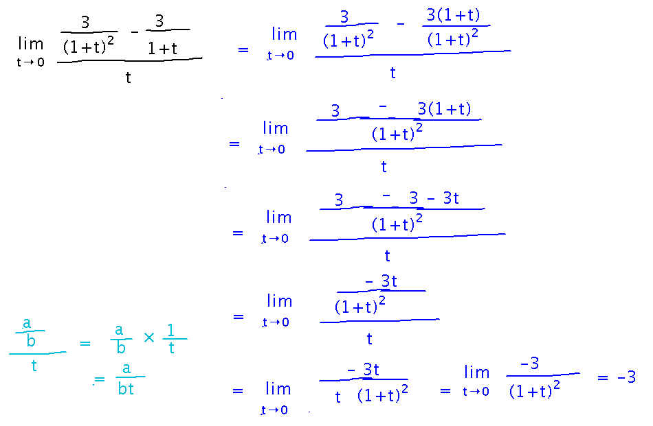 Put fractions over a common denominator and then merge denominators to apply limit laws
