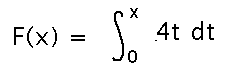 F of x equals integral from 0 to x of 4 t