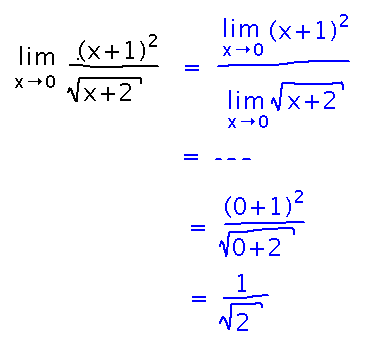 Use quotient law and then shortcut to find a limit