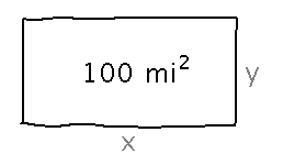 Rectangular preserve of 100 square miles inside a fence