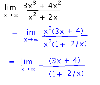 Factor highest degree term out of numerator and denominator in rational limit