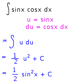 Use substitution u equals sine x to get integral 1 half sine squared x plus C