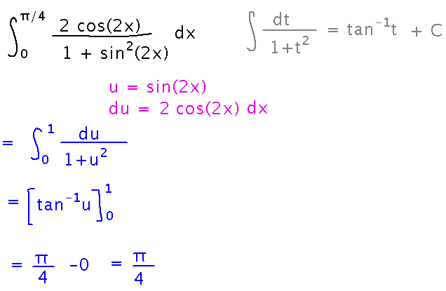 Integration using substitution u equals sine of 2 x