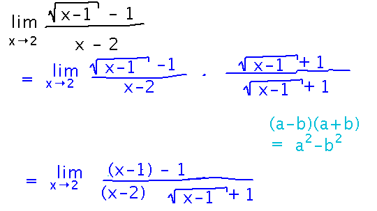 Multiply numerator and denominator by sqrt(x-1) + 1