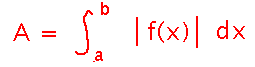 Area equals integral of absolute value of f of x