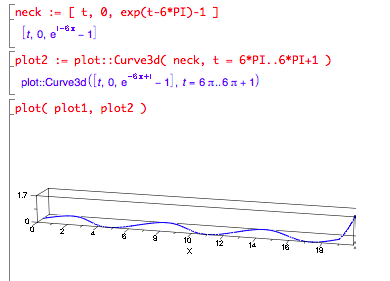 Neck as vector function, plotted with body