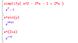 muPad simplify( x^2 - 2*x -1 + 2*x )
