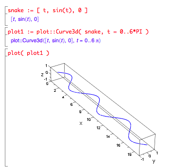Vector function defined in square brackets and plotted w/ Curve3d