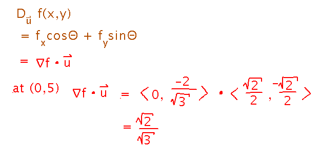 Gradient dot unit direction vector is sqrt(2)/sqrt(3)