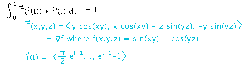 Integral of a complicated field along a complicated path