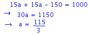 Constraint in terms of a implies a = 115/3