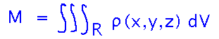 Mass equals integral over region of density