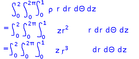 Density becomes z times r squared