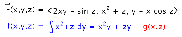 Integrating y component of field gives approximate potential function