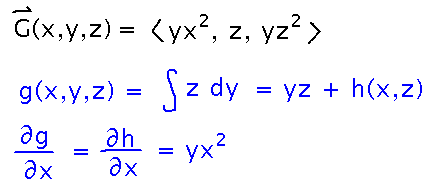 Derivative of candidate potential function wrt x depends on y but shouldn't