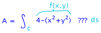 Integral over some curve C of 4 - (x^2+y^2) with respect to arc length