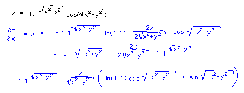 Finding partial derivative via product rule and factoring
