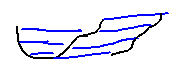 Lines through a U-shaped curve trace out a trough