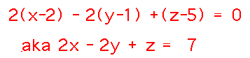 2(x-2)-2(y-1)+(z-5) = 0