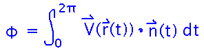 Integral from 0 to 2 pi of V of r of t dot n of t