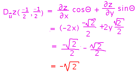 Evaluating a directional derivative using derivatives of z and heading angle