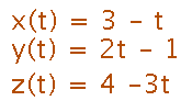 Vector equation broken out into 3 separate equations for x, y, and z
