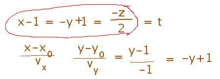 Line as expressions involving x, y, and z which must all be equal