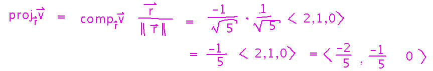 Projection vectors are components of projection times unit vectors