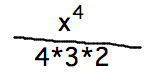 Long horizontal line between numerator and denominator