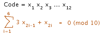 The sum of 3 times each digit in an odd position plus each digit in an odd position is congruent to 0 mod 10